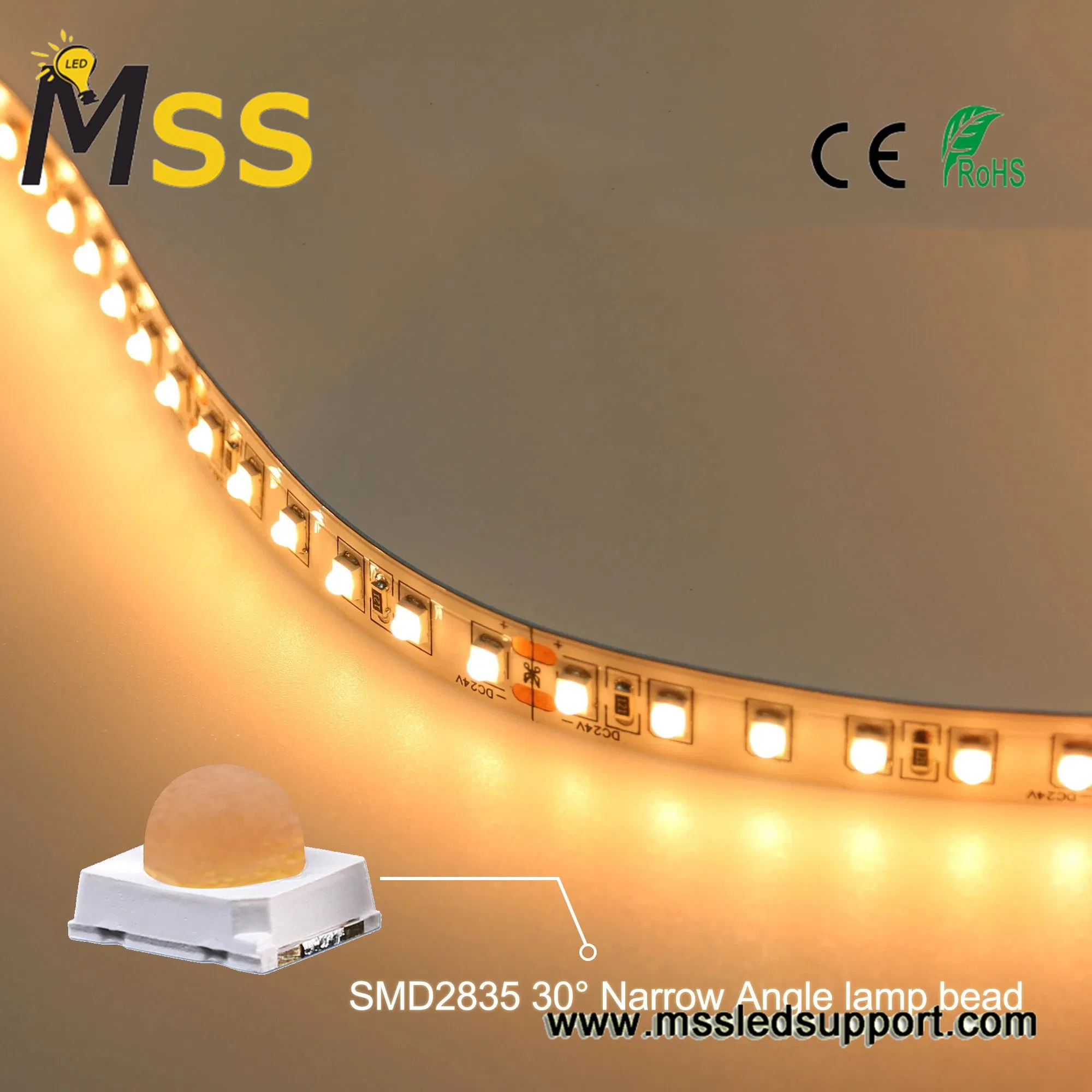 Narrow Beam 30 60 Degree SMD2835 LED Strip Low Voltage DC12V 24V Flexible Strip LED Tape for Wall Washer Lighting