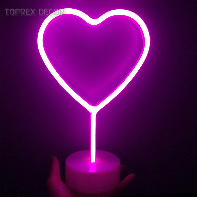 Toprex Home Party Decor Battery Powered Pink Heart LED Flexible LED Strips
