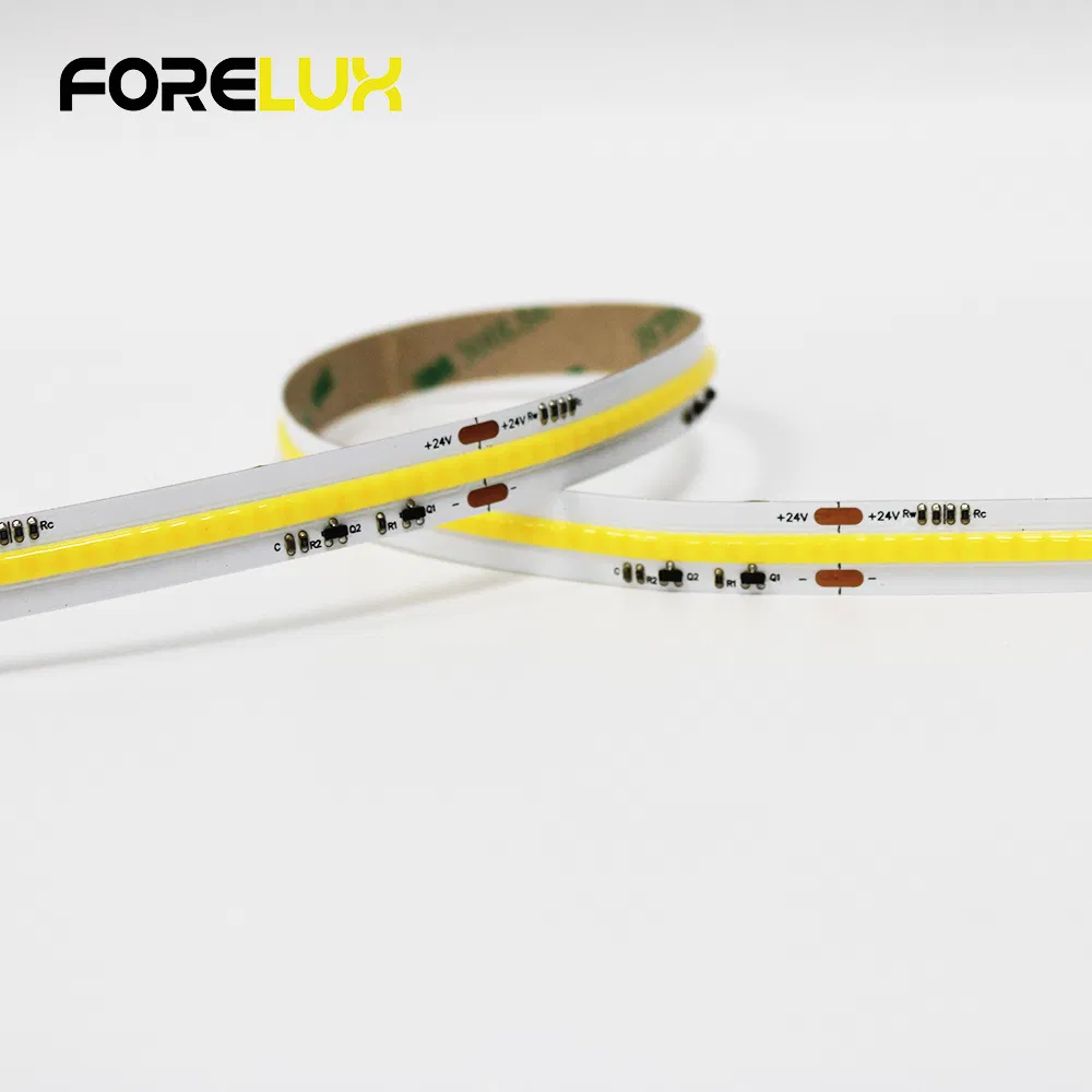 CE RoHS Approved 1800K+3000K Dim to Warm COB Dotless LED Strip for Interior and Exterior Lighting