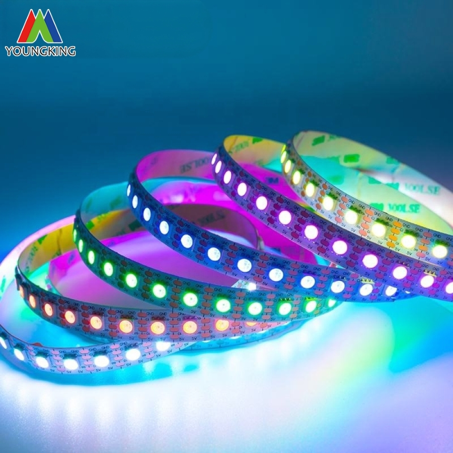 Addressable LED Strip Magic LED Strip 96 LEDs/M Bulit-in IC Apa102 5050 RGB 5V 12mm PCB RGB LED Strip