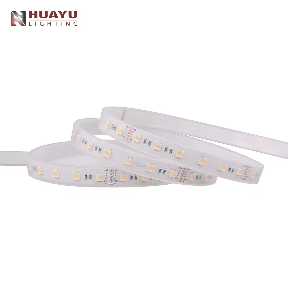 High CRI95 RGB+CCT SMD5050 60 LEDs/M, 22W/M, Tunable White &amp; RGB Combined, IP65, Sanan Chip Flex Strip