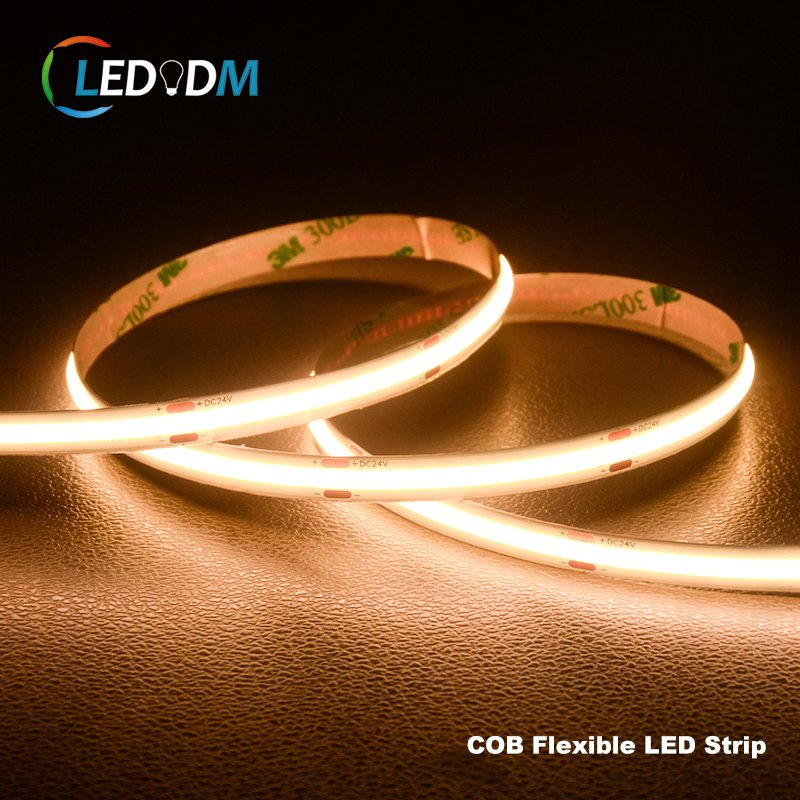 Dim to Warm 5V Addressable Cutting RGB CCT Tunable White Side Emitting China DC12V Double Row COB LED Strip with ETL CE Rhos