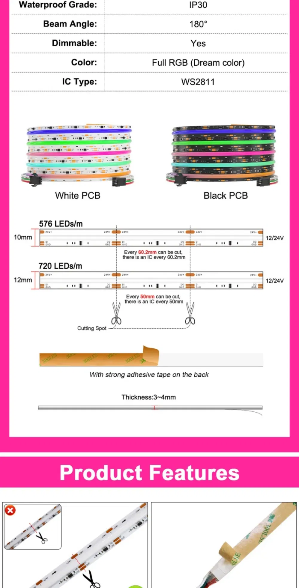 Flexible COB LED Ribbon
