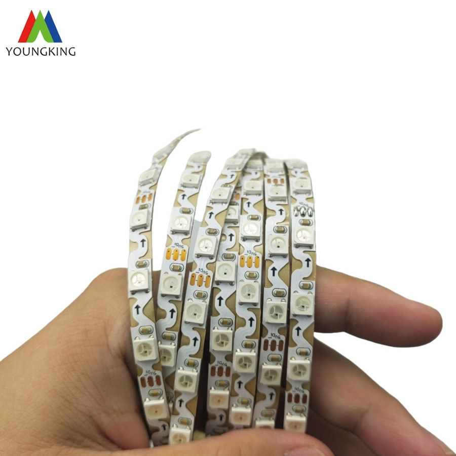Zigzag 5V 5050 RGB Ws2812b Ws2812 Tape 5mm 6mm 48 LEDs 60LED/M 5m Smart Rgbic Bending S Shape Type Zig Zag LED Flexible Strip