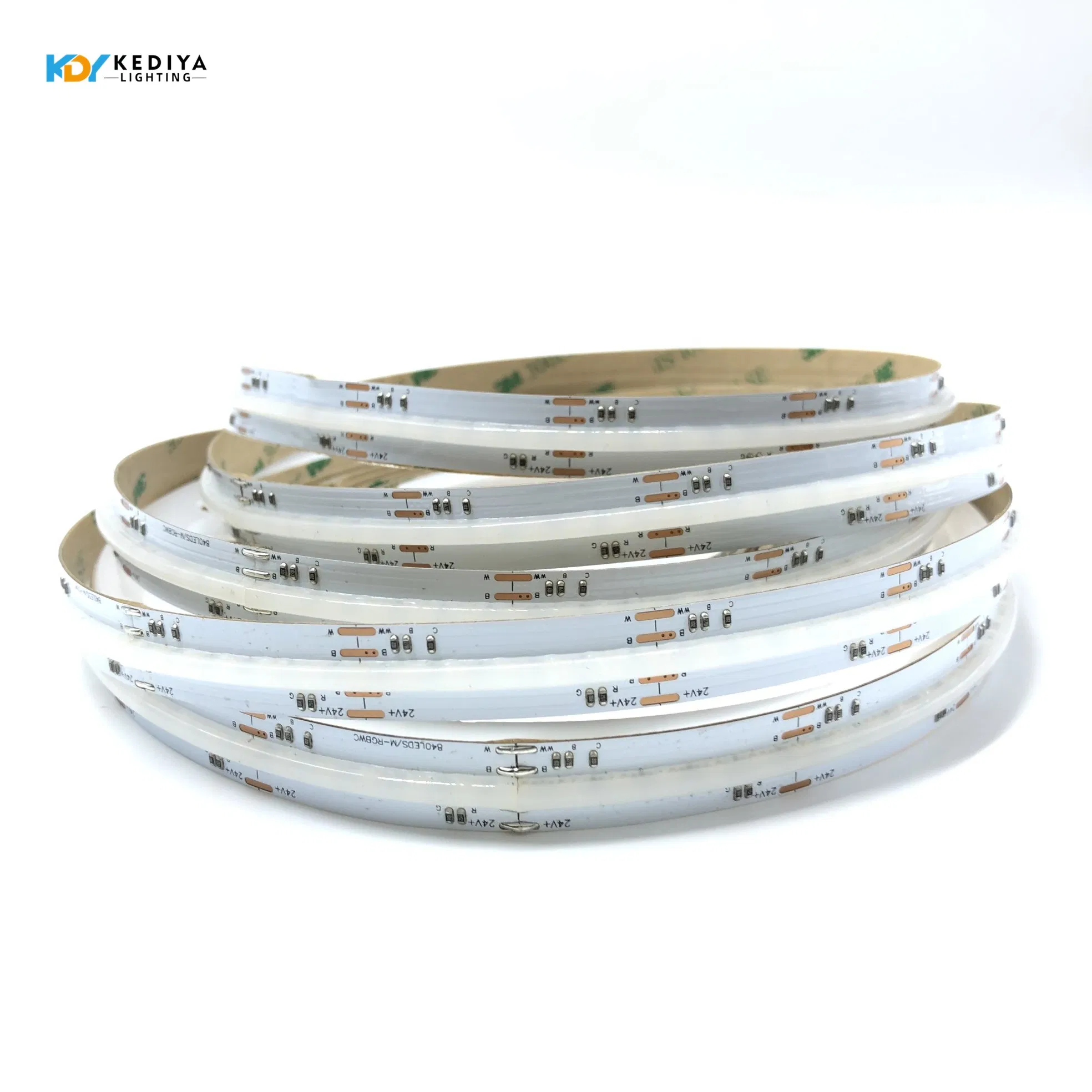 24V COB Rgbcct LED Strip Light 840 Chips/M Colorful Dotless RGB + Tunable White LED Tape Flexible Lighting for Home &amp; Commercial