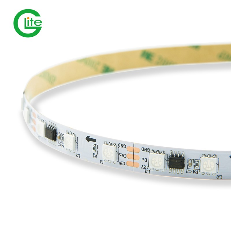 Glite 30 LEDs Addressable Strip RGB Magic Digital LED Pixel Strip Light 12V Ws2811 with Power Supplier and Controller