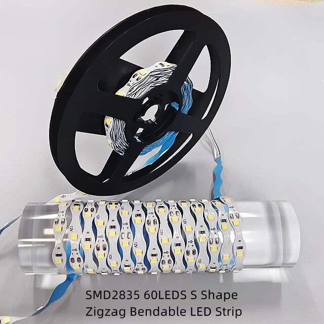 Customized Acrylic Sign Letters SMD2835 60LEDs/M White 12V S Shape Zigzag LED Strip