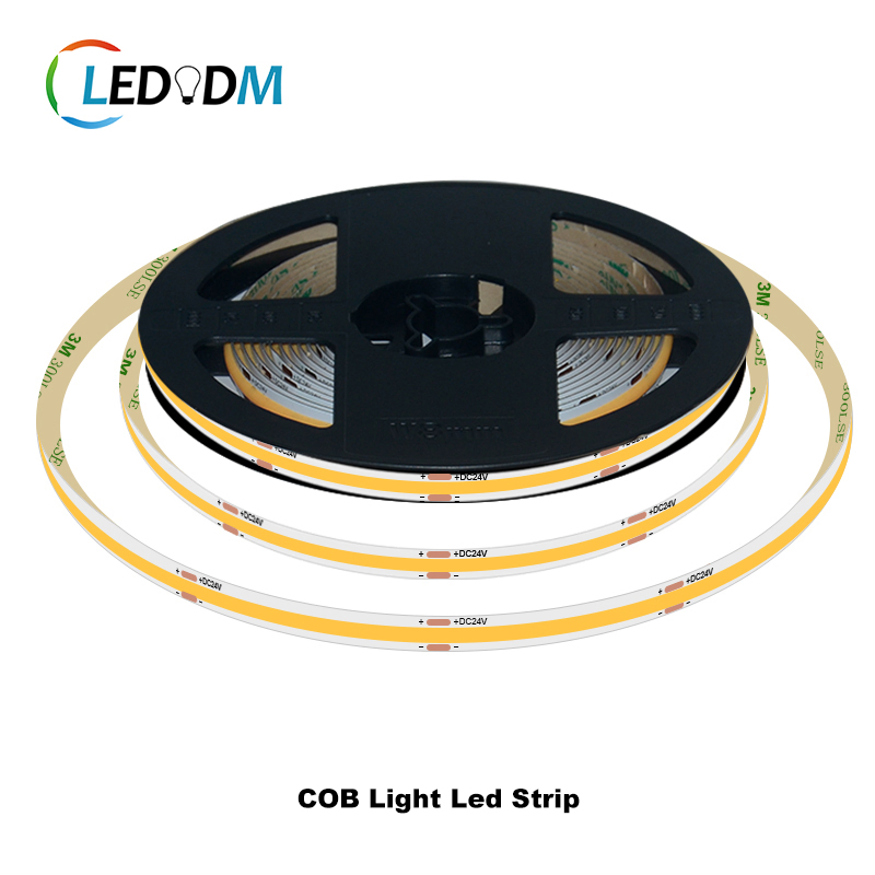 Dim to Warm 24V CCT COB LED Vs SMD LED Strip Warm White Ultra Thin Cheap Dream Color China COB LED Strip with ETL CE Rhos