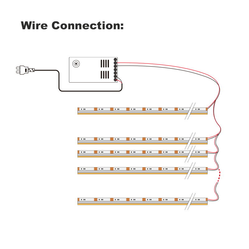 Side Emitting Dotless Flexible COB LED Strip Rope Light 480LED/M