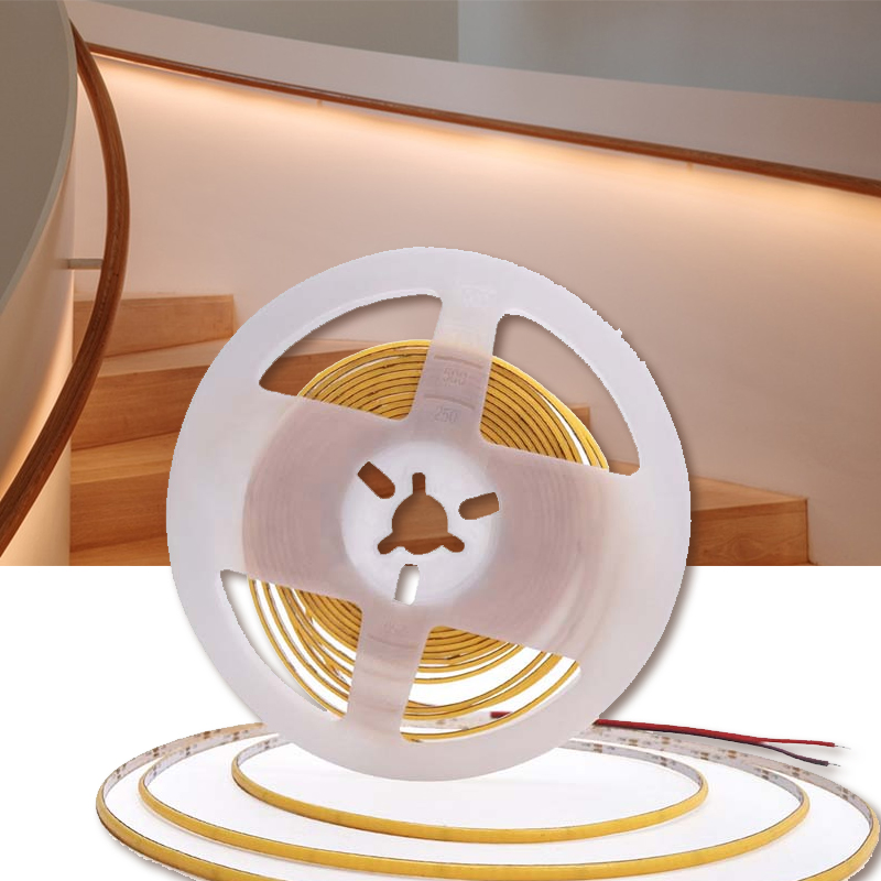 Ultra-Narrow Super Slim 12V 24V 3mm 4mm 5mm Width 400 LED Chips Flexible COB Strip Light