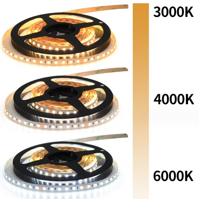 Tunable Dual White CCT Adjustable High Efficacy SMD 2835 LED Strip Light