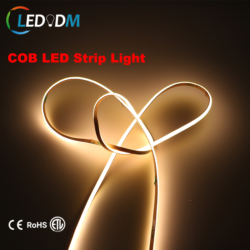 Flexible Brightest 12V 12 Volt 24V 480chips/M 3mm 4mm 5mm Outdoor 3000K CRI 90 Fcob COB LED Strip (ETL CE RHoS)