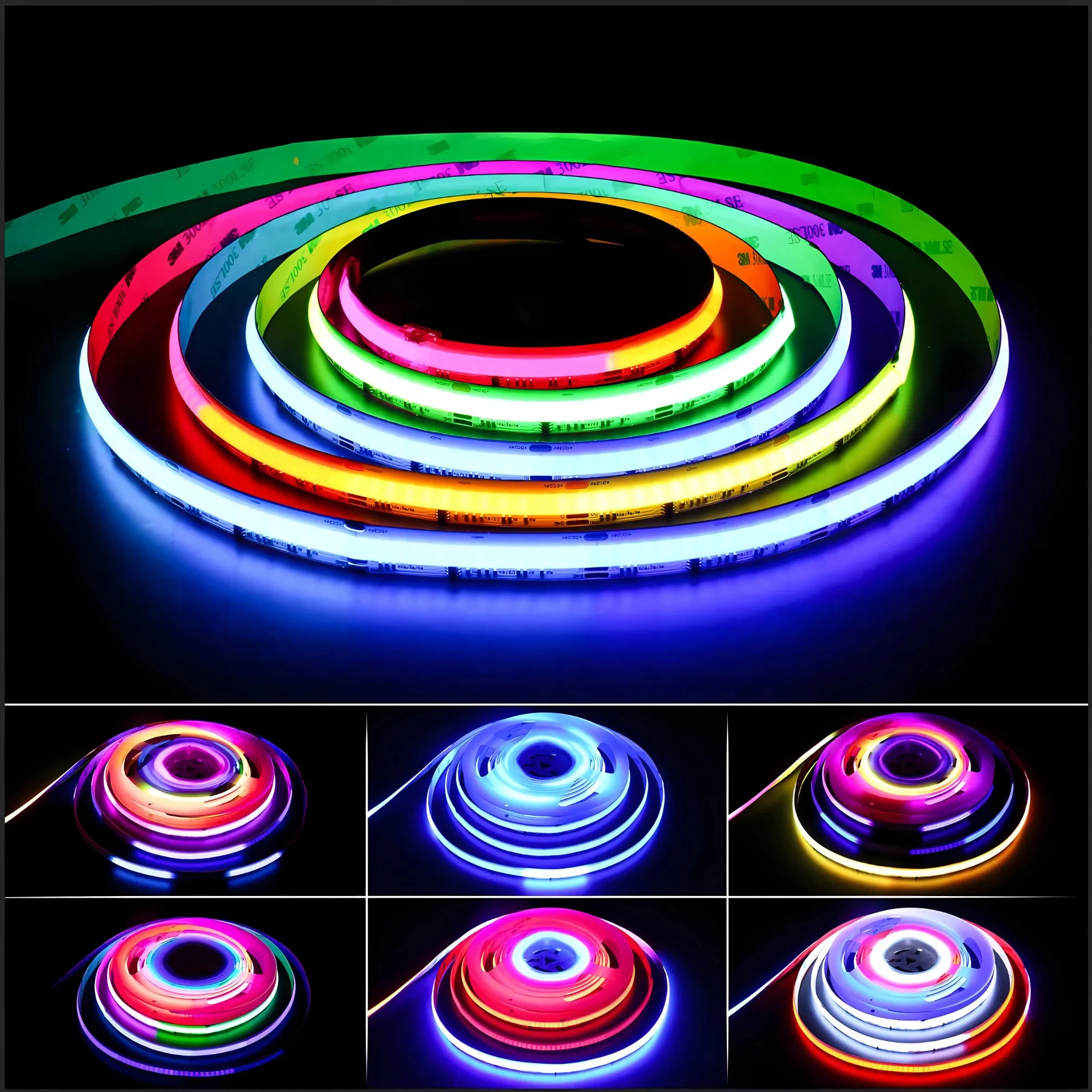 Full Dream Color COB Rgbic LED Strip 12/24V 420 576 720LEDs/M Ws2811 Pixel Strip Light RGB Addressable LED Ribbon for Room Decor