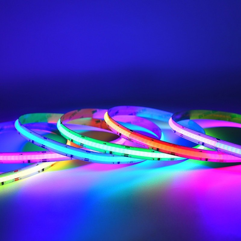 ETL CE Ukca Listed RGB+IC COB LED Strip Lights Addressable 576LEDs/M Flexible LED Strip Lights for Bedroom Kitchen Cabinet Home Lighting