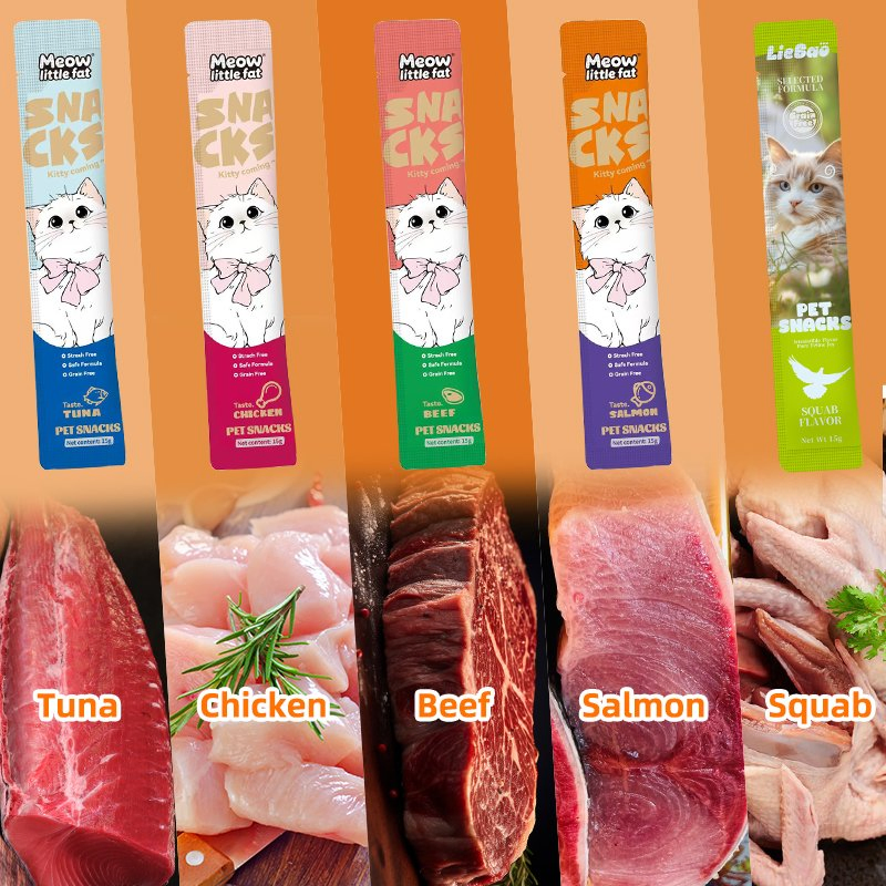 Aperitivos para gatos, bocaditos frescos y deliciosos, golosinas líquidas para gatos, comida para perros
