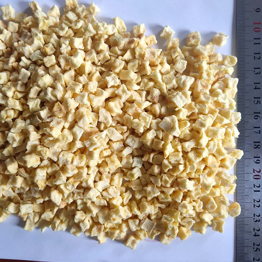 Cubos de manzana deshidratados sin azúcar natural, fruta deshidratada, bocadillos para mascotas