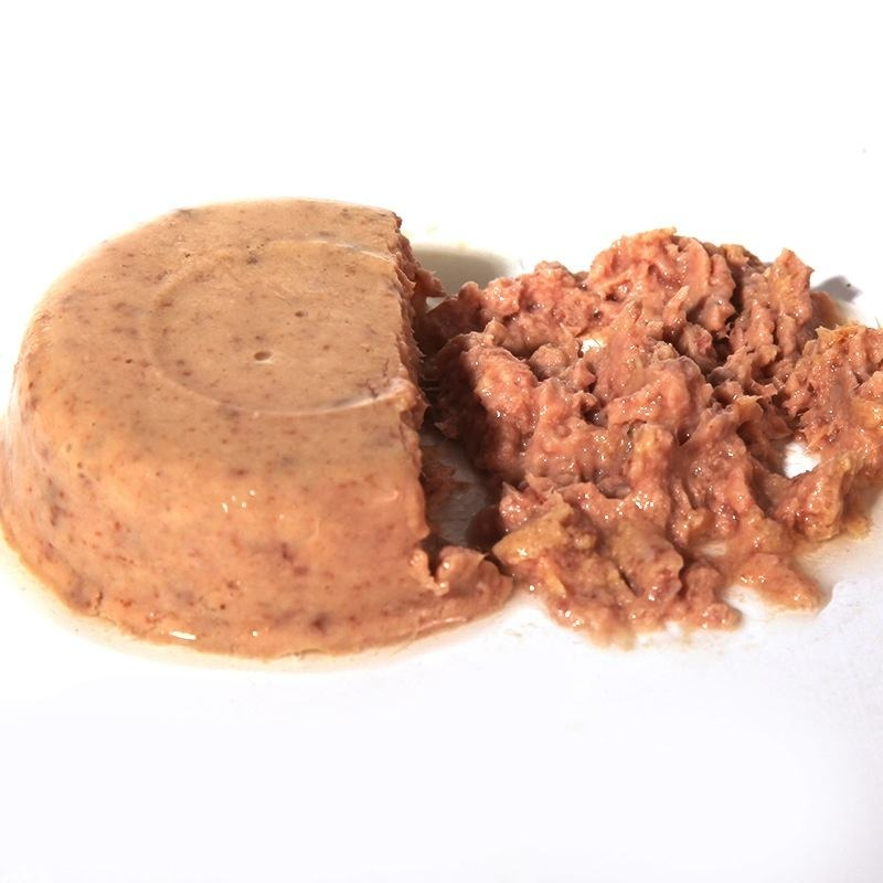 Fábrica de Alimentos Naturales para Mascotas OEM/ODM, Comida enlatada premium para gatos personalizada con sabor a pollo, bacalao, salmón y atún, comida húmeda deliciosa y alta en proteínas