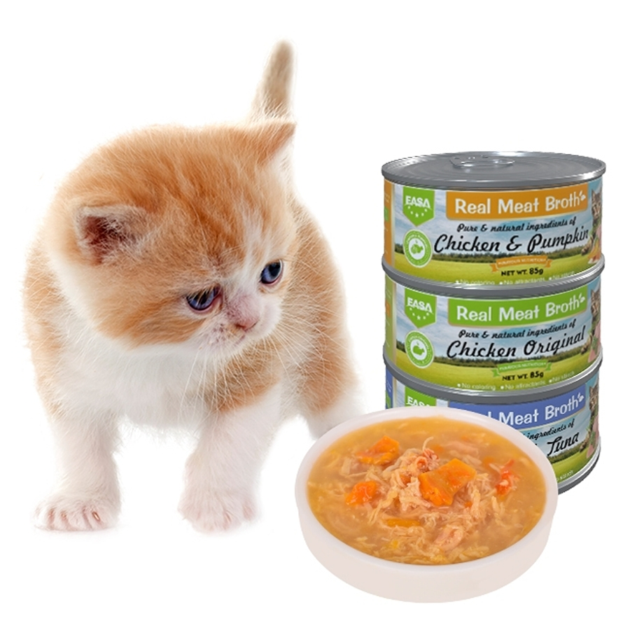 Usando Ingredientes Frescos 85g Sopa para Gato en Lata Húmeda