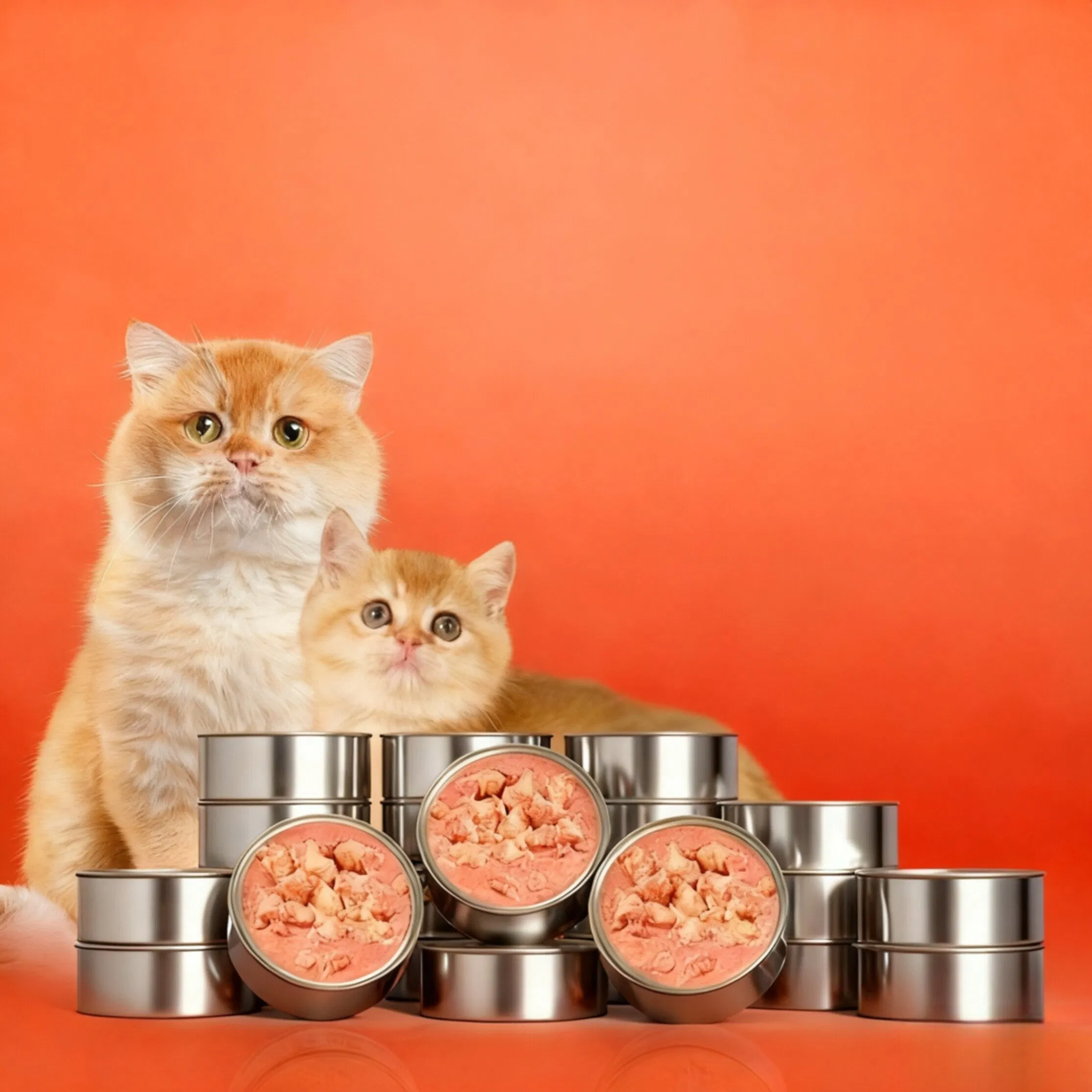 Comida enlatada saludable para gatos con salmón y zanahorias para gatos de interior que ayuda a controlar el peso y las bolas de pelo