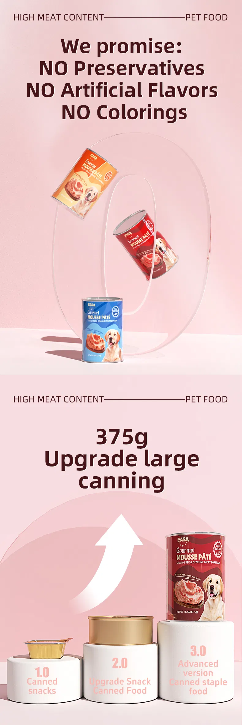 Detalle del alimento húmedo para mascotas