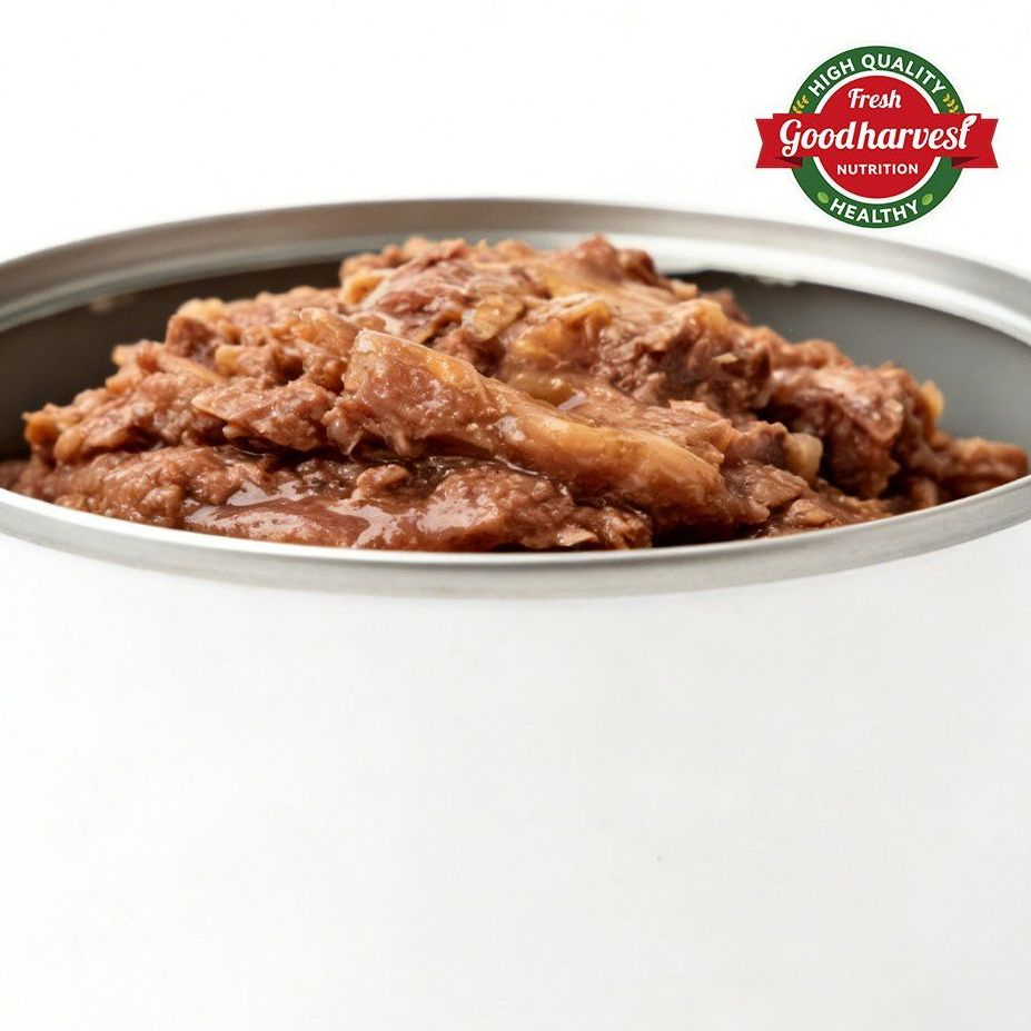 Comida enlatada para perros de alta calidad, fórmula de pollo y res, comida húmeda