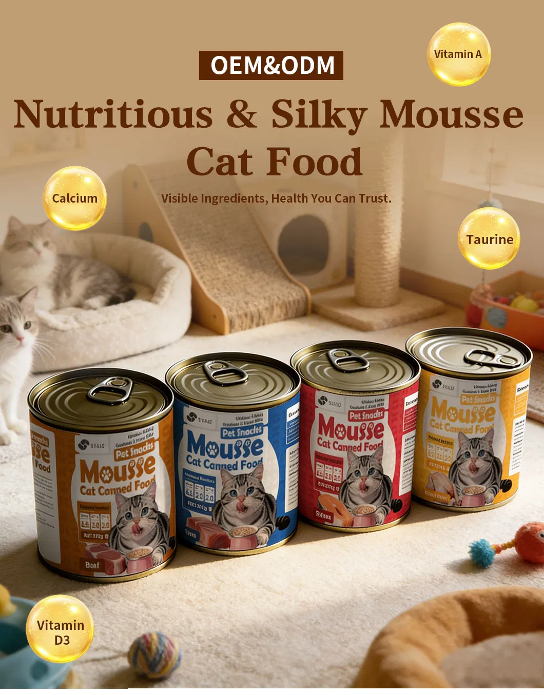 Comida Húmeda en Lata de Atún de Pollo Alta Nutrición para Gatos de Todas las Edades y Perros