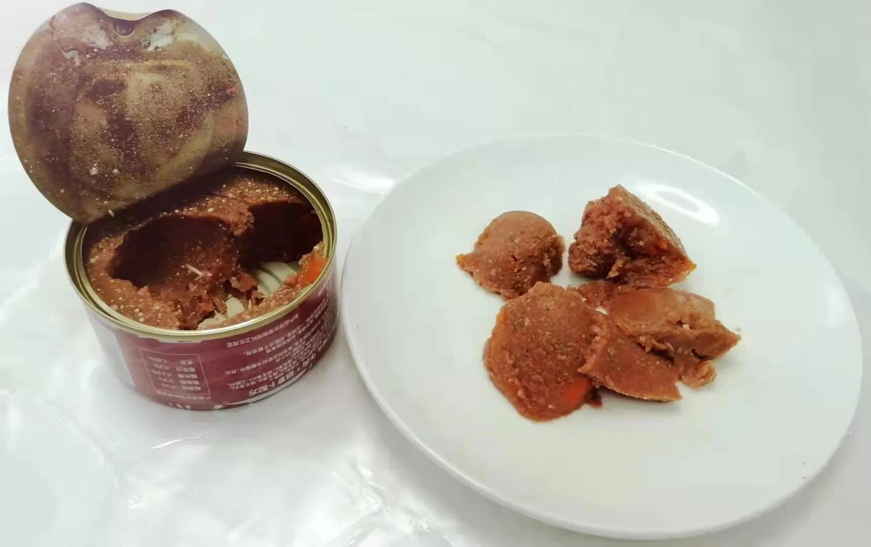 Comida enlatada para mascotas, lata húmeda para perros, alimento húmedo, producto para mascotas, sabor a carne de res y zanahoria