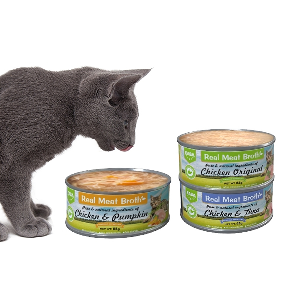 Usando Ingredientes Frescos 85g Sopa para Gato en Lata Húmeda