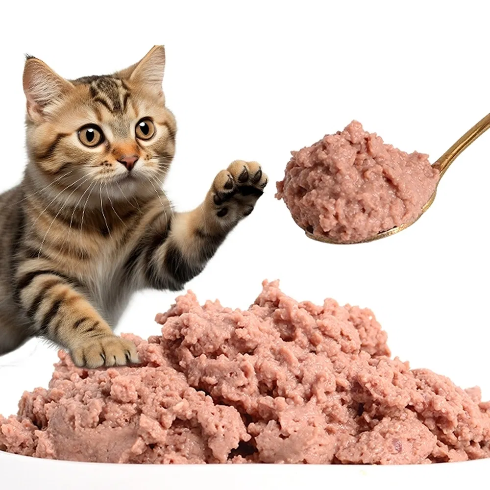 Precio Bajo Mayorista a Granel Premium Fábrica Gato Gourmet Mousse de Res Pate100g×12 Latas Alta Proteína Digestible Comida Húmeda para Gatos