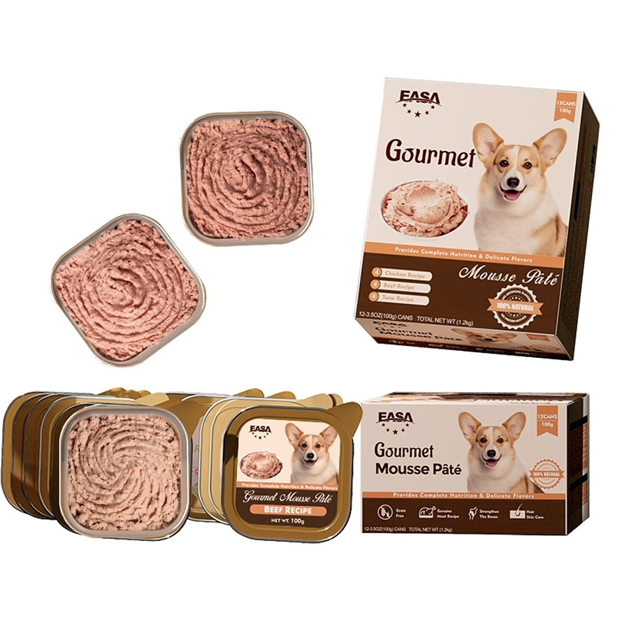 Comida enlatada húmeda para perros de carne picada natural y saludable 100g