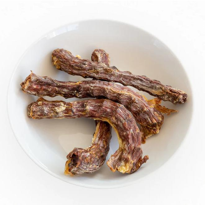 Alimentos para mascotas masticables de cuellos de pato deshidratados de salud natural