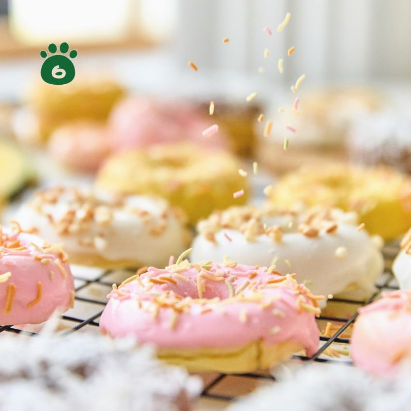 Galleta de Cumpleaños para Perros Muy Apetecible - Pastel de Donut Irresistible, Libre de Lactosa, Adecuado para Estómagos Sensibles comida para mascotas