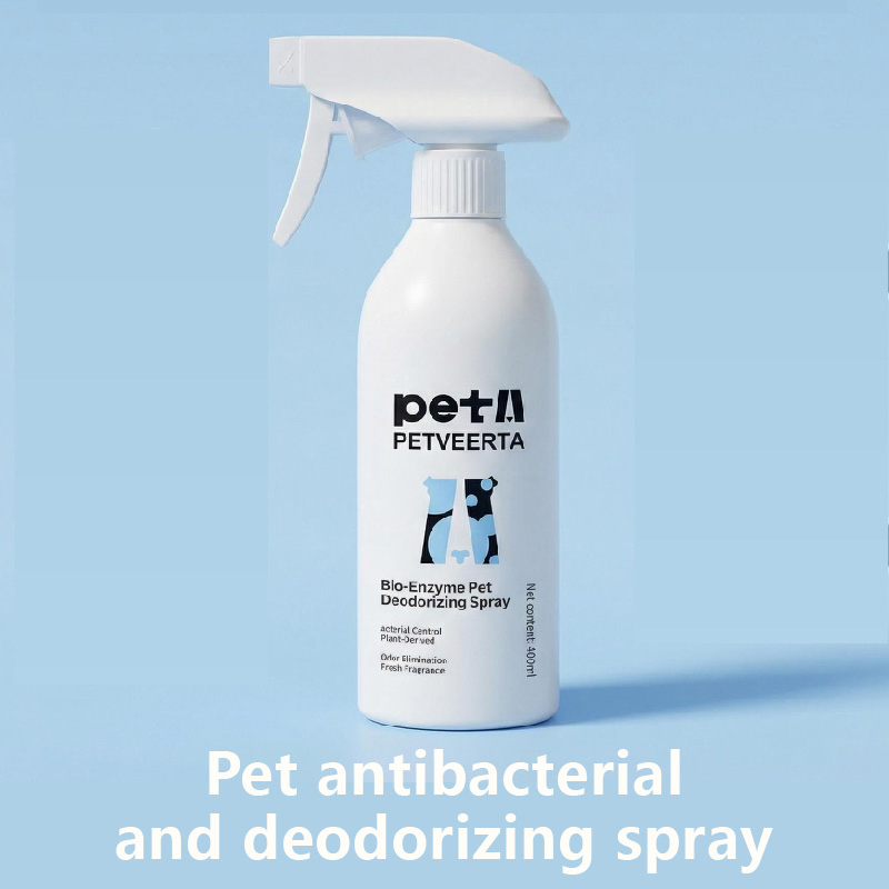 Proveedores de productos para mascotas OEM ODM, spray natural para la eliminación de olores de mascotas, fórmula antibacteriana de frescura para perros y gatos, etiqueta privada
