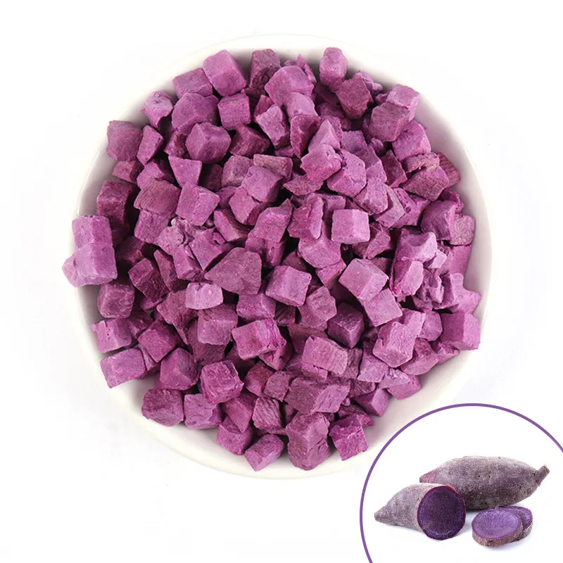 Precio de fábrica de batata morada liofilizada verduras fd comida para mascotas