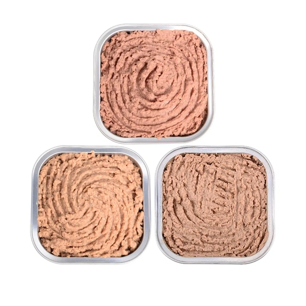 Comida Húmeda Easa Perro Gourmet Mousse Paté 100g×12 Latas Receta de Pollo Res Atún Comida Húmeda Digestible para Perros