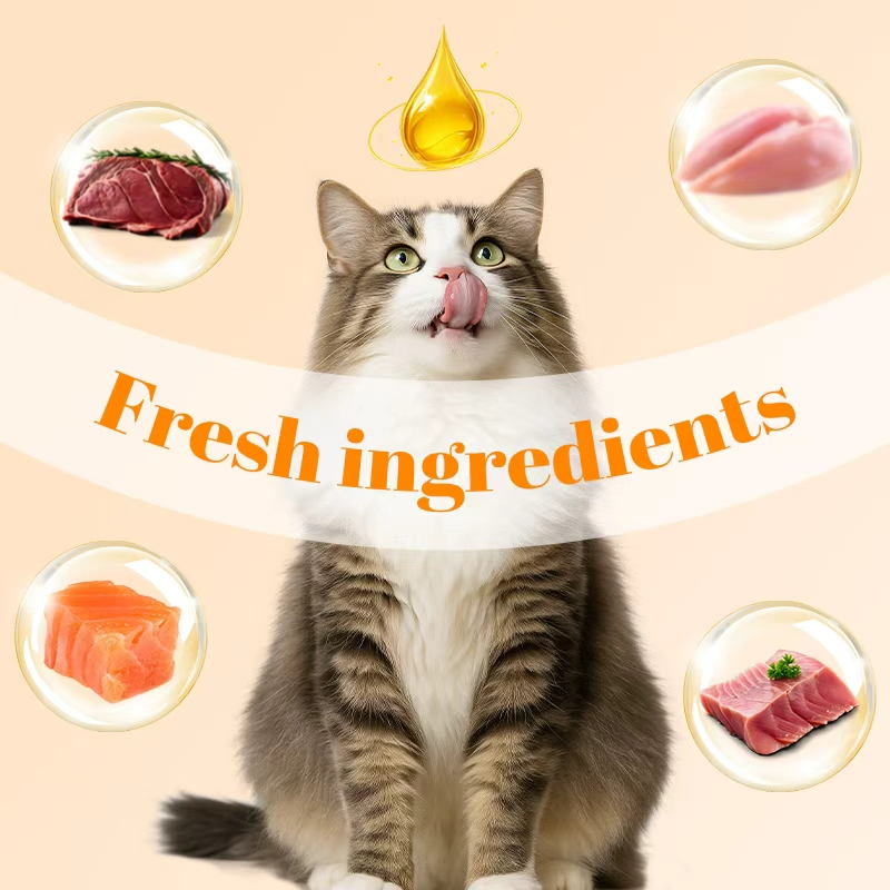 Venta Caliente Fábrica Carne Primero Snacks Húmedos Enlatados Comida para Mascotas para Gatos