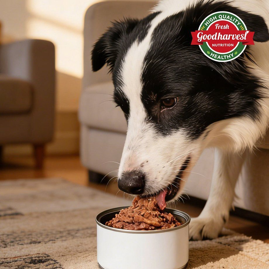 Comida enlatada para perros de alta calidad, fórmula de pollo y res, comida húmeda