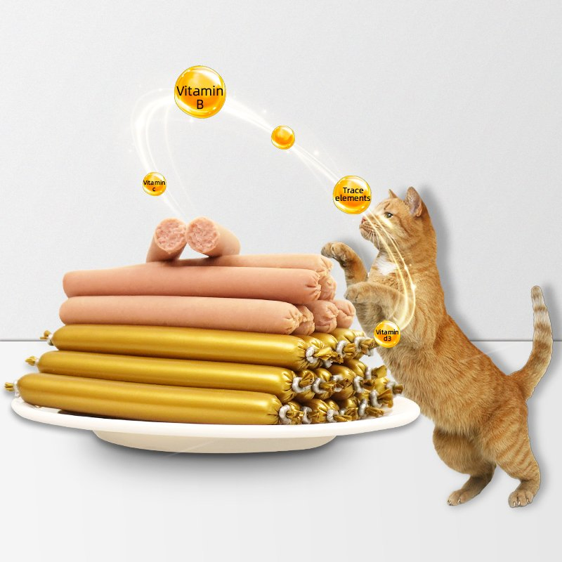 Comida para gatos sabor pato jugoso salchicha para mascotas