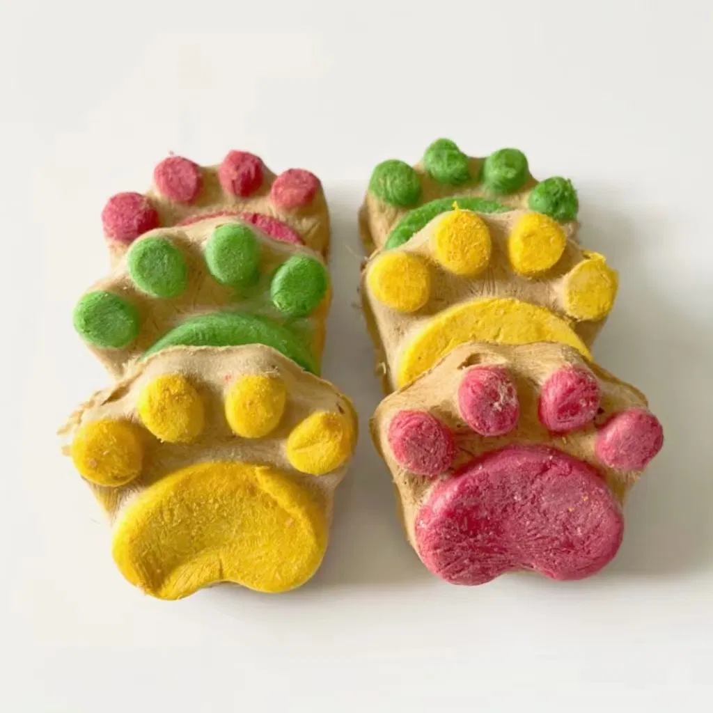 Alimentos para mascotas bajos en grasa galletas deshidratadas en forma de pata bocadillos de yema de huevo