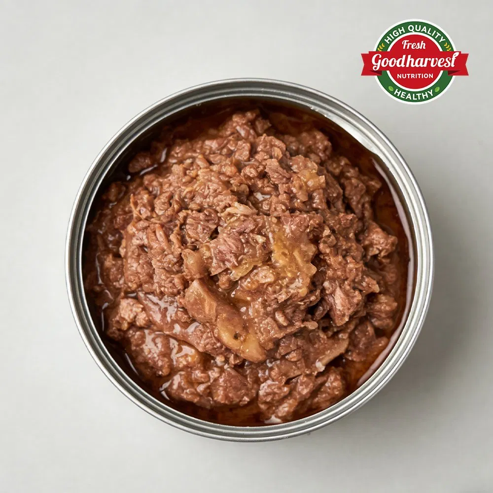 Comida enlatada para perros de alta calidad, fórmula de pollo y res, comida húmeda