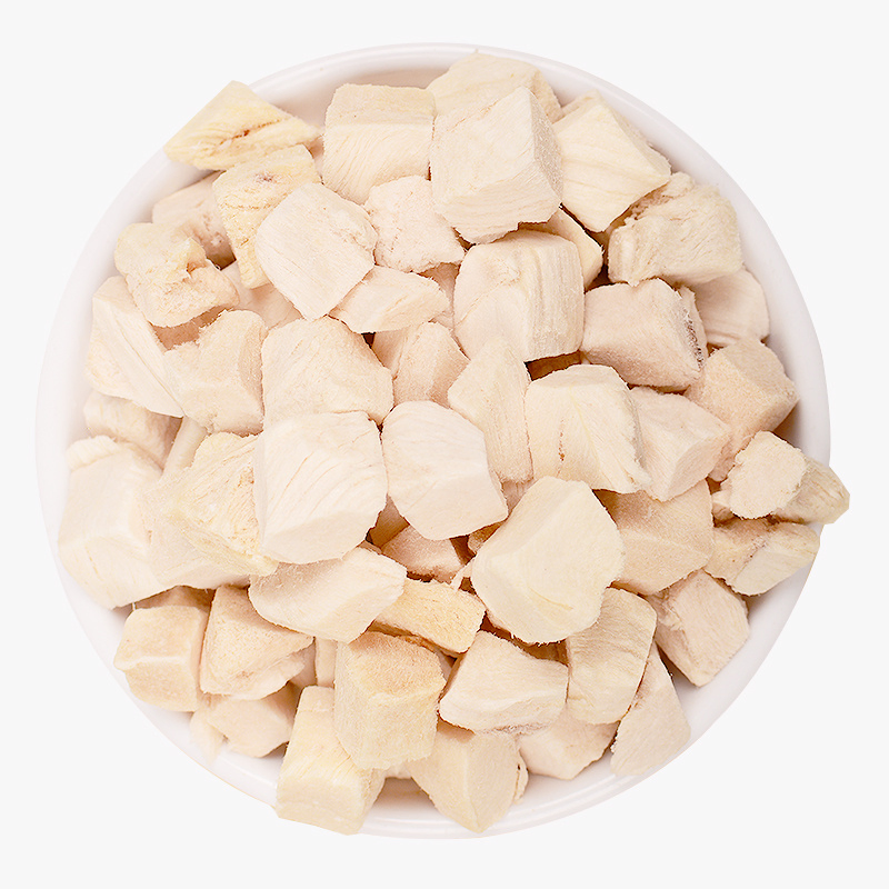 100% Alimento para mascotas al por mayor de pechuga de pollo liofilizada natural deshidratada, golosinas congeladas para perros y gatos, fabricante de fábrica OEM ODM