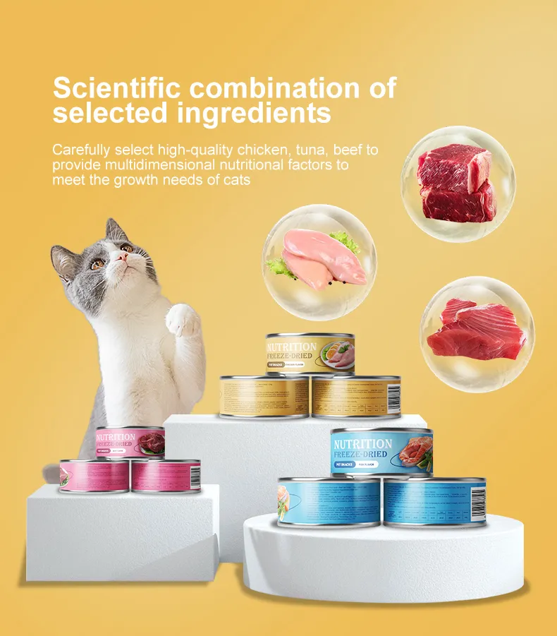 Mejor venta de fórmula de carne fresca sabrosa y sin granos, nutritiva y digestible, comida húmeda para gatos
