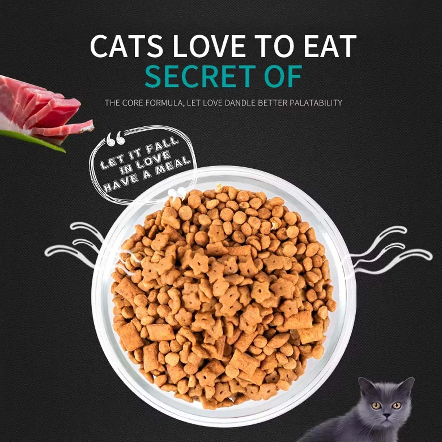 Venta al por mayor de alta calidad 100% sabor natural a pollo, comida seca para gatos sin grano en grandes cantidades