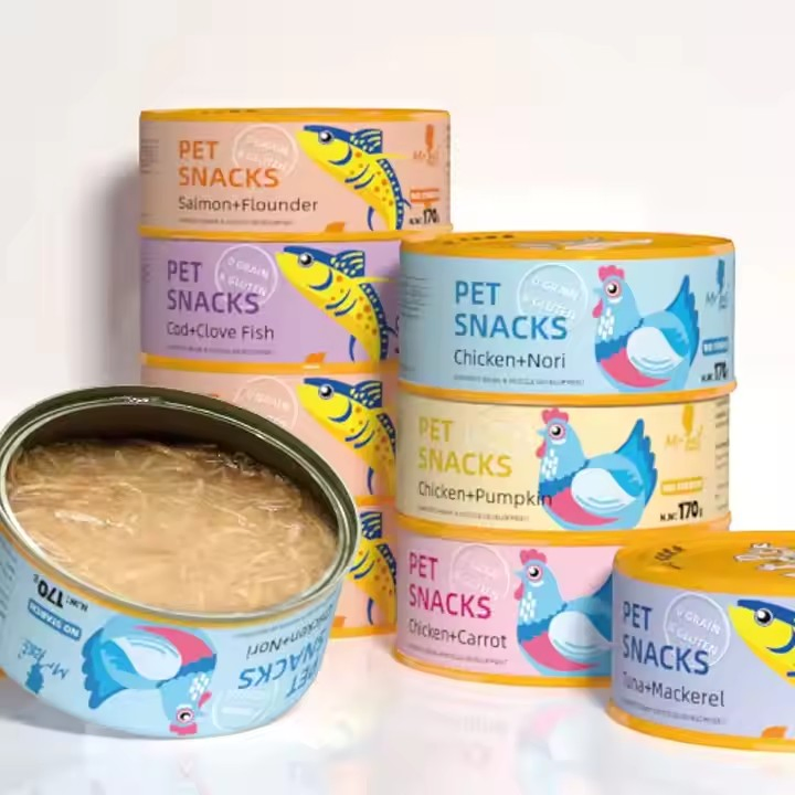 85g Sopa y carne latas de bocaditos para gatos comida húmeda fresca comida enlatada para mascotas comida enlatada para gatos