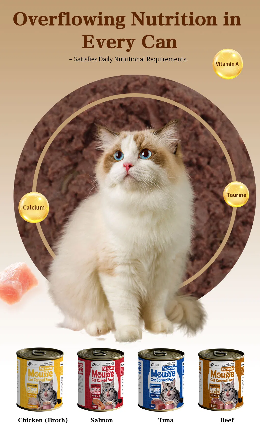 Comida Húmeda en Lata de Atún de Pollo Alta Nutrición para Gatos de Todas las Edades y Perros