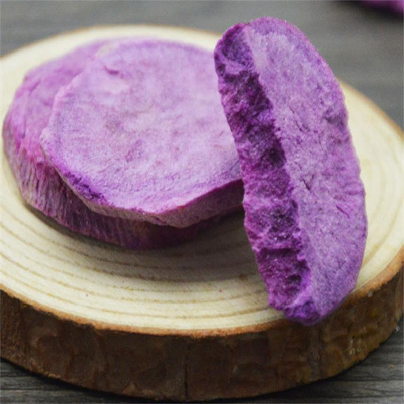 Alimento saludable fruta liofilizada rodajas de batata morada alimento para mascotas