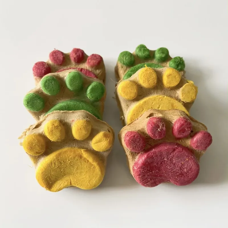 Alimentos para mascotas bajos en grasa galletas deshidratadas en forma de pata bocadillos de yema de huevo