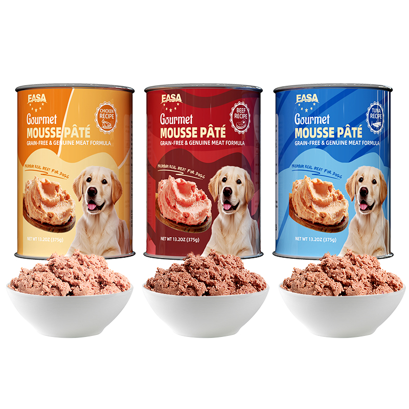 Comida Húmeda para Perros Apetecible Comida en Lata para Mascotas Nutritiva Alta en Proteínas 375g Pollo Res Atún