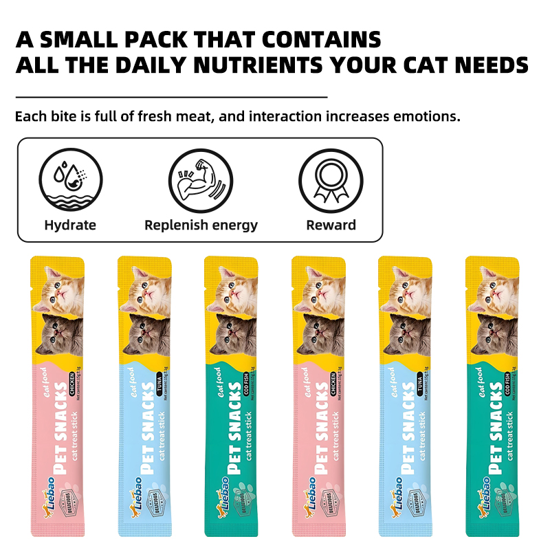 Tiras de comida húmeda para gatos, ricas en nutrientes, para estómagos sensibles