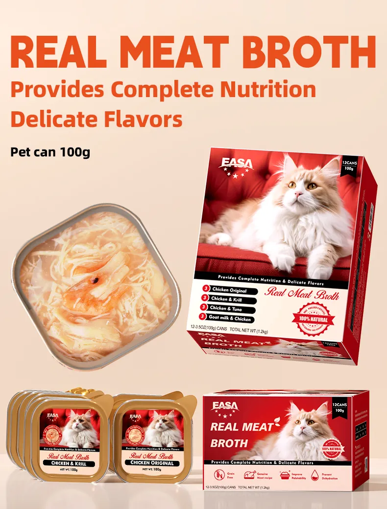 Productos de suministros para mascotas al por mayor, gránulos de carne para gatos, alimentos enlatados nutricionales para aumento de peso, bocadillos para gatos adultos y cachorros, comida húmeda para gatos